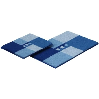 Obrázek Linea Due Koupelnový koberec 100% polyakryl, ultra měkký, protiskluzový, certifikace EKO TEX, 5letá záruka, vlastnost, sada 2dílná bez 2 sady, modrá