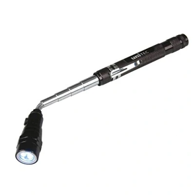 Obrázek UNITEC LED teleskopická kapesní svítilna s magnetem, černá