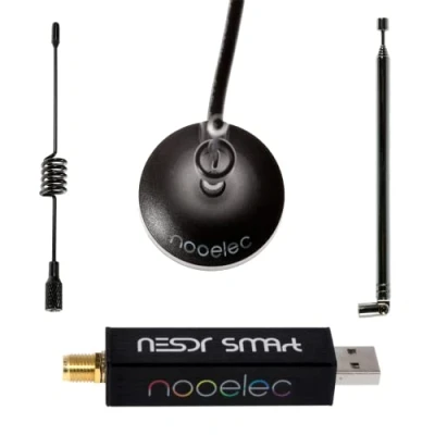 Obrázek Nooelec RTL SDR v5 NESDR SMArt HF/VHF/UHF (100 kHz 1,75 GHz) softwarově definované rádio. Prémiové RTLSDR s 0,5 PPM TCXO, SMA vstup, hliníkovým krytem. RTL2832U a R820T2 (R860) rádiové zařízení