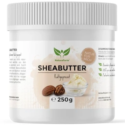 Obrázek NaturaForte Bambucké máslo nerafinované &amp; lisované za studena 250 g přírodní kosmetika tělové máslo, veganské, neparfémované, hydratační a promašťující, pro všechny typy pleti