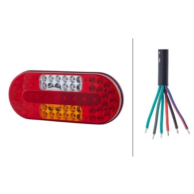 Obrázek HELLA VALUEFIT zadní světlo LED 12V / 24V nástavba/šroubované ECE barva světelných panelů: vícebarevná zástrčka: otevřené konce kabelu levé množství: 1 2VP 357 017 011