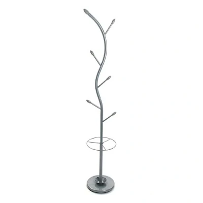Obrázek Versa Derby minimalistický šatní stojan pro vstupní prostor, s 9 háčky na oblečení nebo tašky do haly, rozměry (v x d š) 185 30 cm, kov, barva: šedá