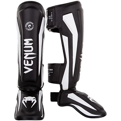 Obrázek Venum Unisex chránič holeně Elite Standup, černý / bílý, M