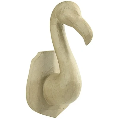 Obrázek Décopatch SA187C Trophäe Flamingo (aus Pappmaché zum Verzieren und Personalisieren, 26,9 cm, ideal für Ihre Hausdeko) 1 Stück kartonbraun