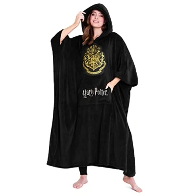 Obrázek Harry Potter nadměrná mikina s kapucí deka dámská a pánská velikost Hoodie zima teplá deka, černá dlouhé