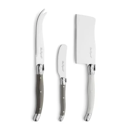 Obrázek Lou Laguiole Tradition 3 piece cheese knife set Pepper/Pearl/Taupe