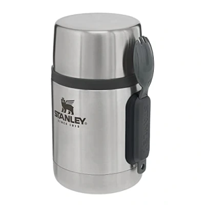 Obrázek Stanley Adventure Stainless Steel All In One Termonádoba na jídlo s Spork 532 ml ušlechtilá ocel nádoba udržení teploty potravin bez BPA udrží 12 hodin teplé nebo studené vhodné do myčky