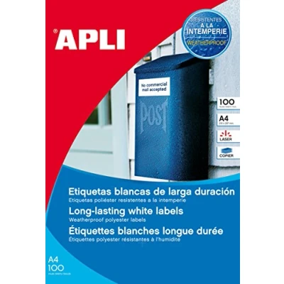 Obrázek APLI 131827 Etikette Polyester, weiß