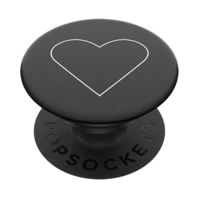 Obrázek PopSockets Phone Grip White Heart Black