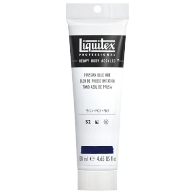 Obrázek Liquitex 4417320 Professional Heavy Body akrylová barva v umělecké kvalitě s vynikající stálostí na světle máslové konzistenci, tuba 138 ml pruská modrá barevný odstín