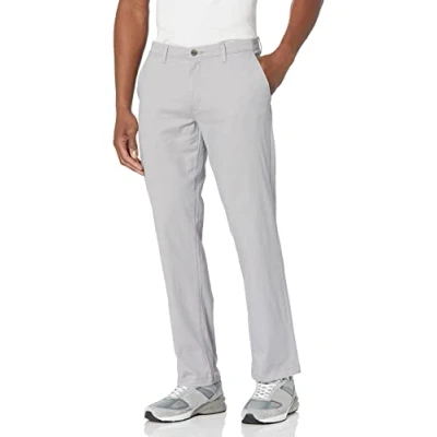 Obrázek Amazon Essentials Pánské ležérní strečové chino kalhoty s rovným střihem, šedé, 40 W / 28 L
