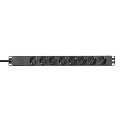 Obrázek Adam Hall Cables 87471 19&quot; rozdělovač proudu 1HE 8násobný s vypínačem