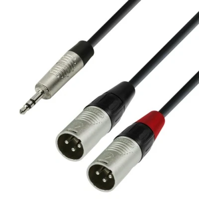 Obrázek Adam Hall 4 Star Series 1,8 m Rean 3. 5mm Jack Stereo to 2x XLR Male Audio kabel