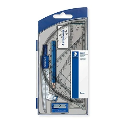 Obrázek STAEDTLER 550 60 S8 geometrie sada s celkem 8 výrobky v pouzdře se zaklapávacím víkem