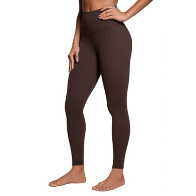 Obrázek CRZ YOGA Butterluxe dámské sportovní legíny s vysokým pasem neprůhledné na jógu kalhoty Workout Gym 64 cm/71 cm, Žhavá fudge hnědá
