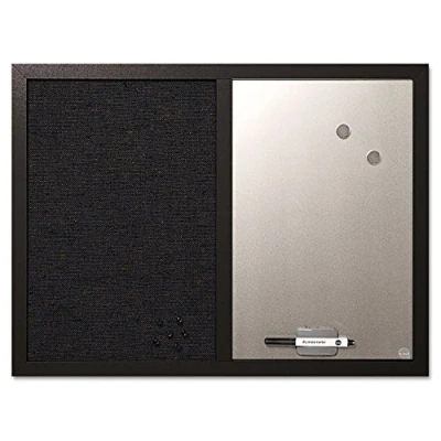 Obrázek Bi Office Kombitafel Black Shadow, nástěnka a bílá tabule, antracitový textilní povrch stříbrný magnetický, MDF rám 22 mm silnější, 60 x 45 cm