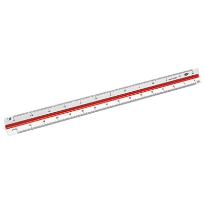 Obrázek Wedo 5255002 Trojhranný metr (Inženýr DIN, z plastu, 30 cm, měřítko 1: 2.5, 1:5, 1:10, 20, 50, 100) bílé
