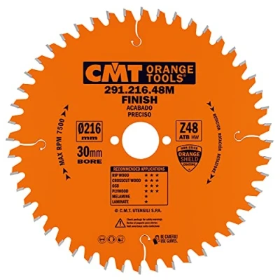 Obrázek CMT Orange Tools Kreissägeblatt HW 216 x 2,8 / 1,8 30 Z=48 15 ATB 291.216.48M für Längs und Querschnitte