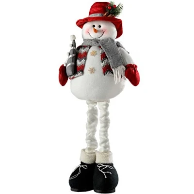 Obrázek WeRChristmas Santa Schneemann Weihnachten Tischdekorationen, 20 cm, rot/grau, 2 Stück