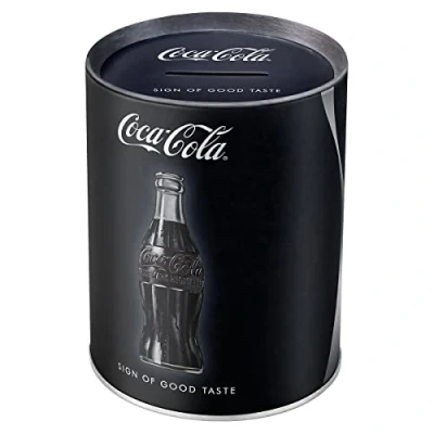 Obrázek Nostalgic Art Retro pokladnička, 1 l, Coca Cola Sign of Good Taste nápad na dárek pro fanoušky koke, prasátko z kovu, vintage plechová pokladnička