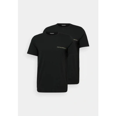 Obrázek Emporio Armani Underwear Men&#039;s 2 Pack Crew Neck Logo T Shirt, Black/Black, M