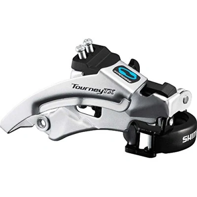 Obrázek Shimano Tourney FD TX800 TS3 přesmykač 7/8násobný Top Swing černá/stříbrná provedení 63 66 úhel řetězové vzpěry 2016 horské kolo
