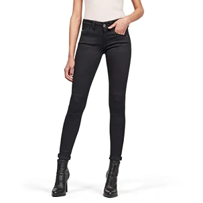 Obrázek G STAR Dámské Lynn Mid Waist Super Skinny Jeans, Černá (Pitch Black D15266 9142 a810)