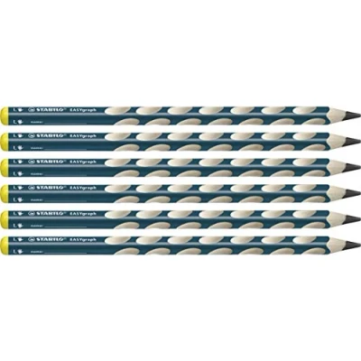 Obrázek Ergonomická trojhranná tužka pro leváky STABILO Easygraph v petrolejové barvě balení po 6 kusech stupeň tvrdosti HB