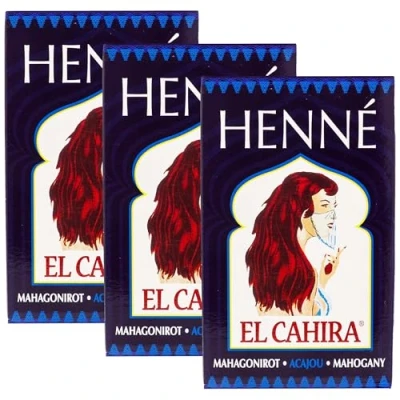Obrázek El Cahira Henna mahagon červená Mahogany Acajou balení 3 ks (3x 90 g)
