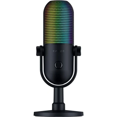Obrázek Razer Seiren V3 Chroma RGB USB mikrofon s funkcí dotykového ovládání (reaktivní osvětlení, superkardiální kondenzátorový mikrofon, digitální zesilovač a integrovaný tlumič nárazů) černý