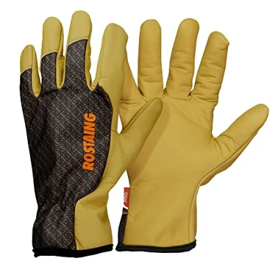 Obrázek ROSTAING Handschuhe SEQUOIA Ein Paar Gartenhandschuhe aus Leder Für alle Arbeiten in trockener und feuchter Umgebung Pflanzen, Umgraben Atmungsaktiv ergonomisch wasserabweisender