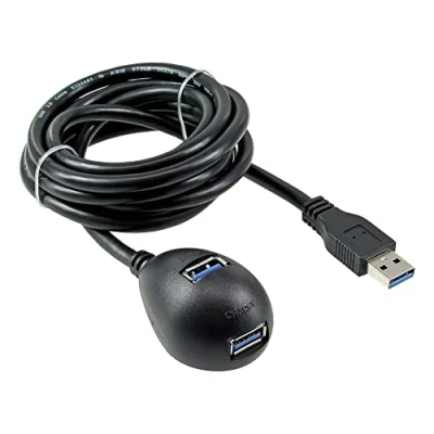 Obrázek InLine 35651 USB 3.0 prodloužení, A zástrčka / zdířka, černá, se stojanem, 1 m