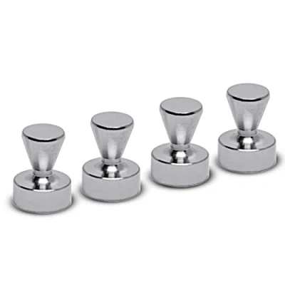 Obrázek MAUL Neodymový kuželový magnet Ø 15 x 20 mm (4 kusy) magnety s vysokou přilnavostí pro magnetickou tabuli, bílou tabuli a flipchart Neodymové extra silné v moderním designu