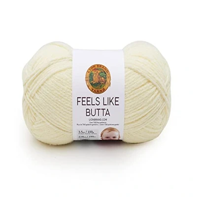 Obrázek Lion Brand Yarn 65067 Company Fühlt Sich an wie Butta Garn, Polyester, zitronengelb, Einheitsgröße, 199 Meter
