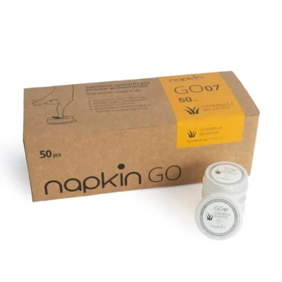 Obrázek Napkin Go 07 Citronella Komprimiertes Reinigungstuch mit Flüssigkeit 50 Stück