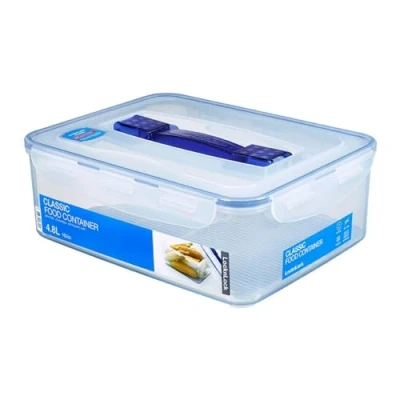 Obrázek LocknLock Úložný box PP Classic s rukojetí a mřížkou, 4,8 l, 295 x 230 106 mm, 100% vzduchotěsný vodotěsný úložný box, chytrý uzavírací systém, víkem