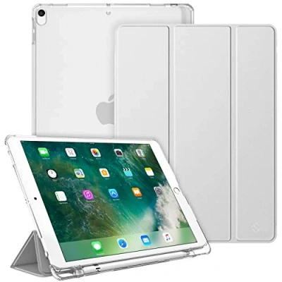 Obrázek Fintie pouzdro s držákem na iPad Air 10. 5&quot; 2019 (3. generace) / Pro 2017 ultra tenké super lehké ochranné průhledným zadním krytem, Auto Sleep/Wake, stříbrné