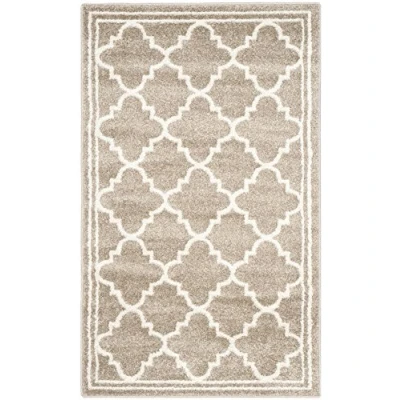 Obrázek SAFAVIEH Boho Teppich für Wohnzimmer, Esszimmer, Schlafzimmer Amherst Collection, Kurzer Flor, Weizen und Beige, 91 X 152 cm
