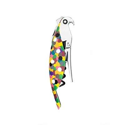 Obrázek Alessi &quot;Parrot&quot; sommeliérská vývrtka z litého hliníku a PC. Ručně zdobená, &quot;Proust&quot;. Licensed by Pulltaps, AAM32 1, 13 cm