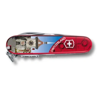 Obrázek Victorinox Climber, švýcarský kapesní nůž, červený transparentní, Swiss Army Knife, BERN