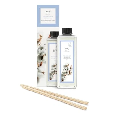 Obrázek ipuro osvěžující cotton fields pokojová vůně Refill decentní náplň s pudrovými vanilkovými tóny stylová láhev pro do místnosti puristický zážitek 500 ml