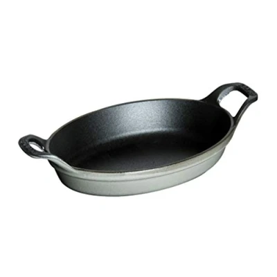 Obrázek Staub Mini forma na pečení, oválná (15 cm, 0,25 l s matně černým smaltem uvnitř formy pečení) grafitově šedá
