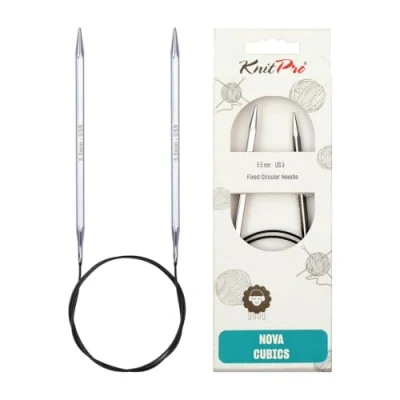Obrázek KnitPro K12180 kruhová pletací jehla, mosaz, stříbrná, 5,5 mm