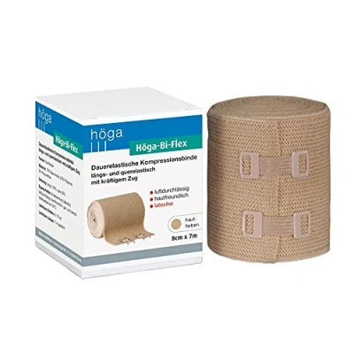 Obrázek Höga Bi Flex sportovní obvaz, trvale elastické kompresní obvazy podélné a příčné 8 cm x 7 m natažené
