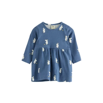 Obrázek Lindex Moomin Longsleeved Pletené šaty pro děti, Velikost: 68, Light dusty blue