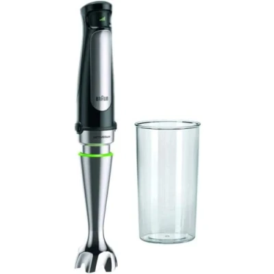 Obrázek Braun MultiQuick 7 MQ 7000X tyčový mixér s odnímatelnou nerezovou mixovací nohou technologií ActiveBlade pro pyré nejtvrdších přísad, vč. a odměrky 600 ml, 1000 W, černý