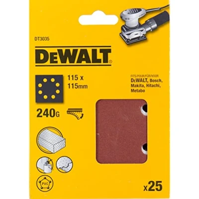 Obrázek DeWalt DT3035 QZ 240G Hojas de 1/4 perforadas con velcro 8 hoyos circulares