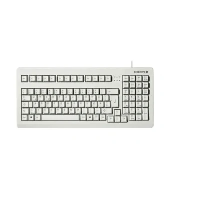 Obrázek CHERRY G80 1800, kabelová klávesnice pro průmyslové aplikace, německé rozložení (QWERTZ), kompaktní design, perfektní hmatový pocit, mechanické spínače, bílá