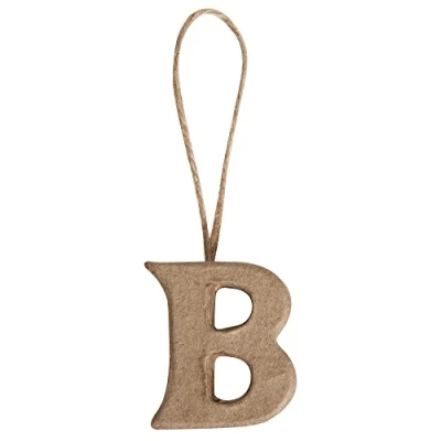 Obrázek Rayher 67076000 Pappmaché písmeno B FSC recyklováno 100%, 4 x 3,5 1 cm, s přívěškem
