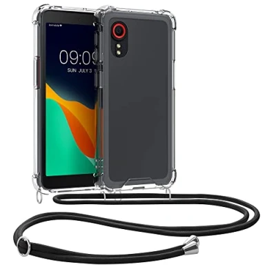 Obrázek kwmobile Necklace Case kompatibilní se Samsung Galaxy Xcover 5 silikonový kryt s řetízkem na mobil pásek průhledný